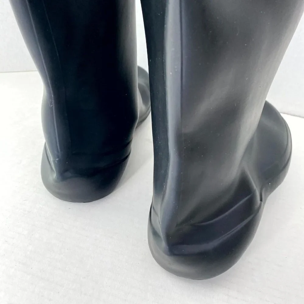 Waterproof Boot Covers Men's Size‎ 8 Black Snap Button Round Toe Knee High Rain